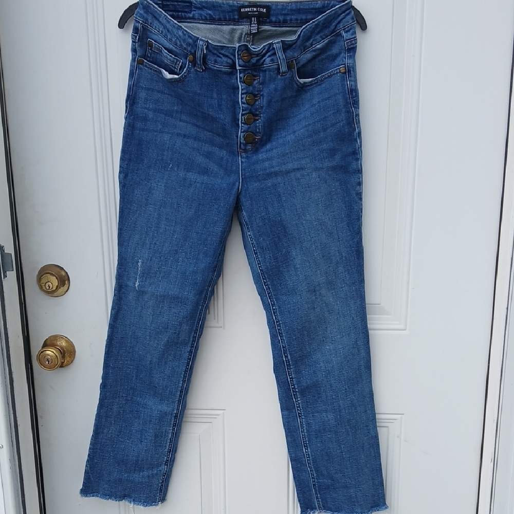 Kenneth Cole Light Blue Straight-Leg Button-Fly Jeans - Picture 1 of 8